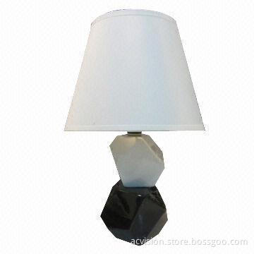 Black and white simple ceramic table lamp for home decor